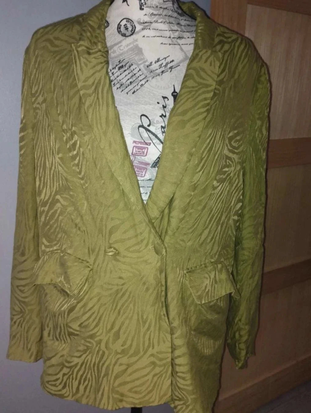 Veste verte à motifs, Promod, T42